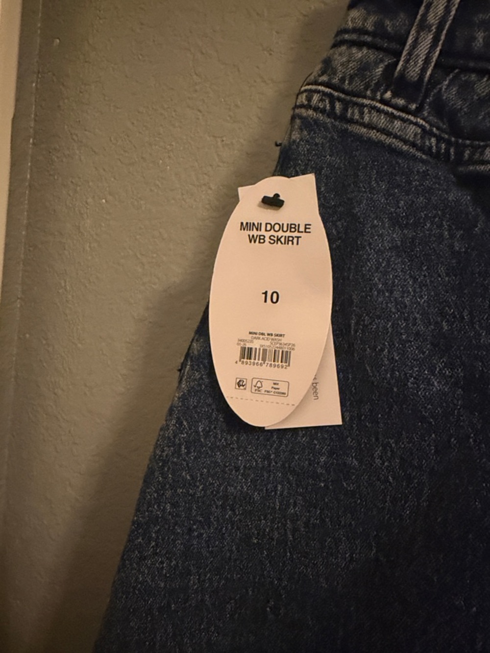 Free Assembly Dark Blue Denim Mini Skirt - Picture 3 of 5